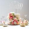Gidobo 60th Wedding Anniversary Cake Toppers with Heart Cupcake Toppers, Glittery Diamond Weddding Anniversary Heart Cake Decoration for Celebration Party Supplies view 4