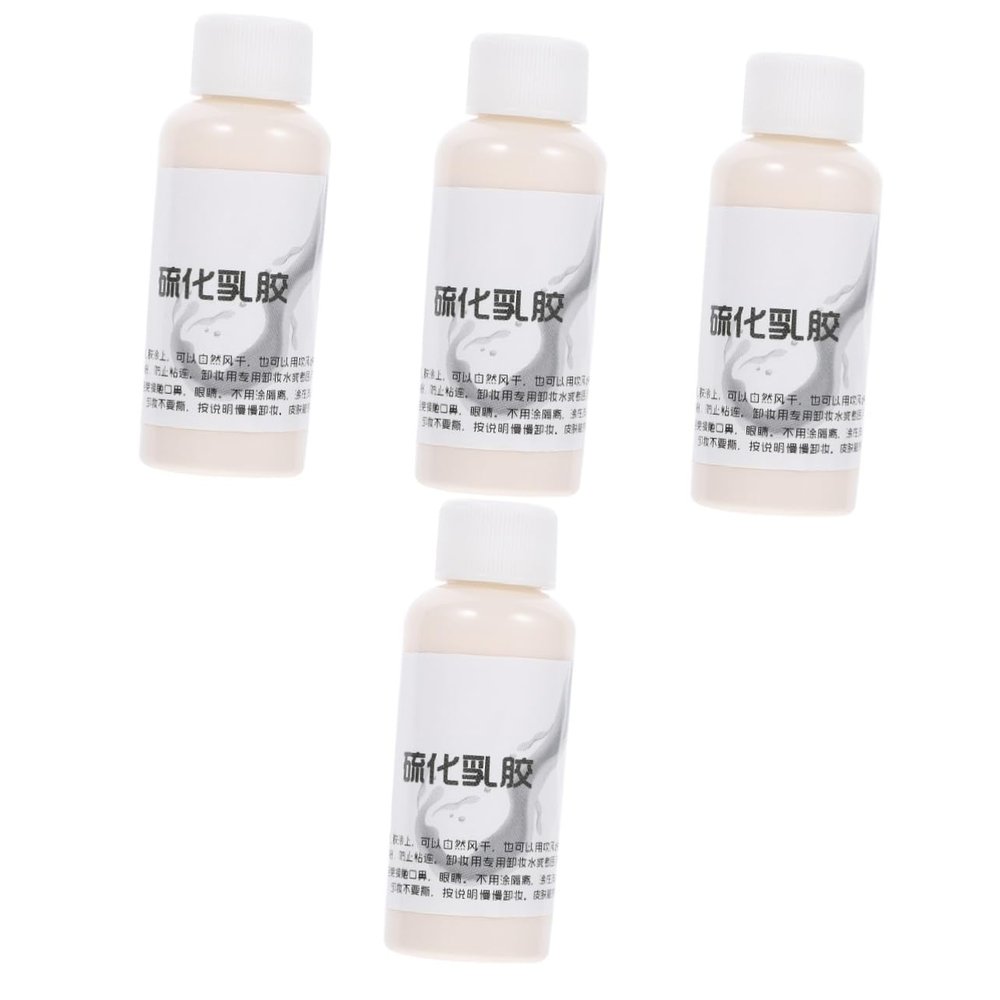 ABOOFAN 4pcs Bottle Makeup Liquid Latex Halloween Mask for Old Age Wrinkle Makeup Latex for Fake Skin Effects