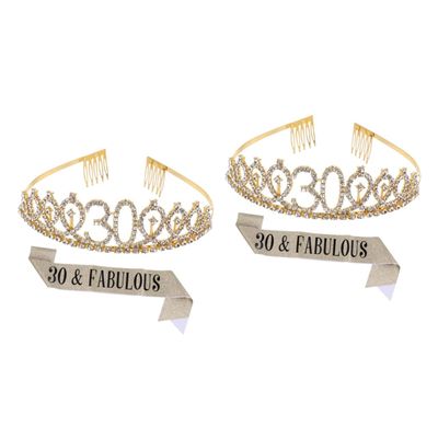 Abaodam 2 Sets Hair Comb Party Etiquette Belt Party Sash for Birthday Celebrations Sash for Women