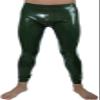 IDOBLO Mens Latex Legging Fetish Rubber Long Pants Customize,Men's Green,XXL view 1