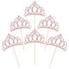Donoter 48 Pieces Rose Gold Glitter Princess Crown Cupcake Toppers Picks for Birthday Baby Shower Party Cake Decorations view 1