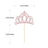 Donoter 48 Pieces Rose Gold Glitter Princess Crown Cupcake Toppers Picks for Birthday Baby Shower Party Cake Decorations view 2