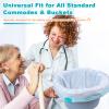 120 Portable Commode Liners for Bedside Commode, Beside Commode Liners, Portable Potty Liners for Adults, Toilet Liners Disposable Commode Bags for Commode Chair (Blue - 120 Liners) view 2