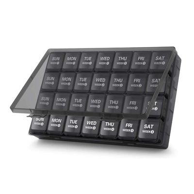 Monthly Pill Organizer,28-Day Pill Box, Organized by Week, with Dust-Proof Container for Vitamins, Supplements, and Fish Oils Ideal for Travel