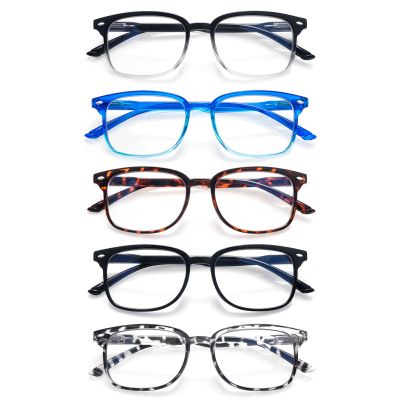 ZONLON 5 Pack Reading Glasses for Women - Anti Blue Light Blocking with Spring Hinges (5 Multicolor C3, 3.00)