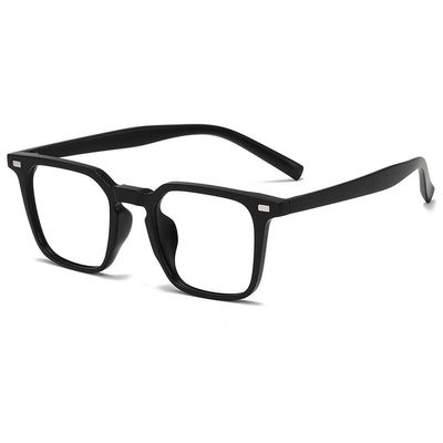 NOVESIXTDAT Anti Glare Computer Readers Large Square Reading Glasses Presbyopic Glasses Blue Light Blocking Flat Light Mirror (Color : Sand-black, Size : +350)