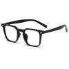 NOVESIXTDAT Anti Glare Computer Readers Large Square Reading Glasses Presbyopic Glasses Blue Light Blocking Flat Light Mirror (Color : Sand-black, Size : +350) view 1