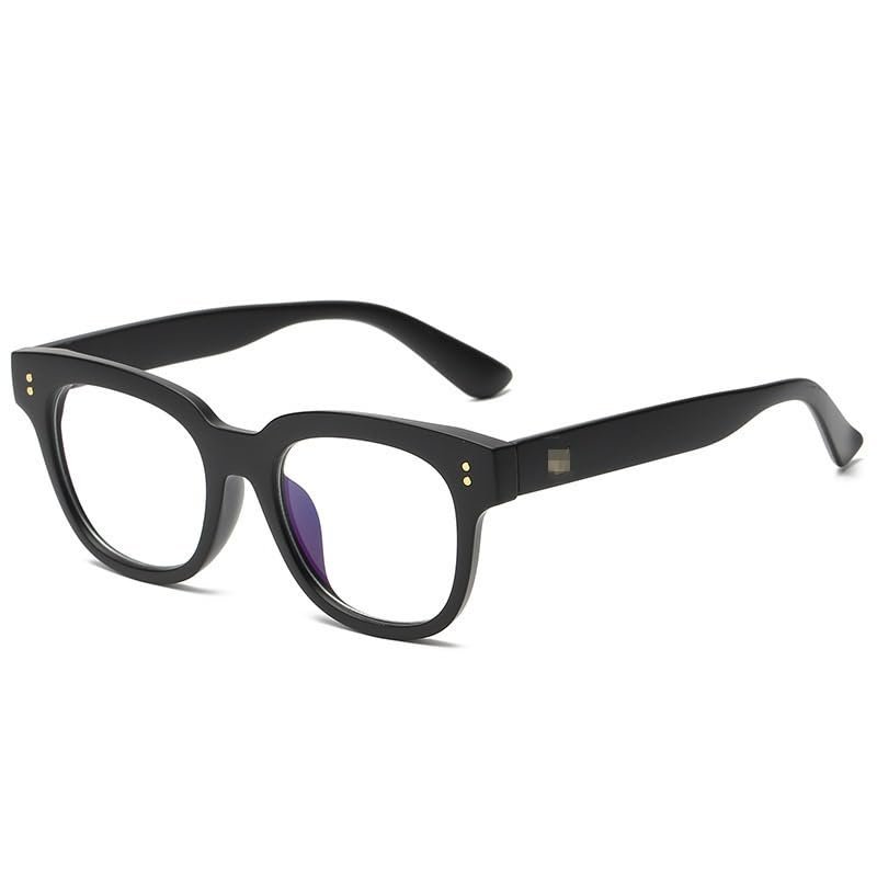 NOVESIXTDAT Classic Reading Glasses Stylish Anti Glare Computer Readers Blue Light Blocking Flat Light Mirror Presbyopic Glasses (Color : Sand-black, Size : +300)