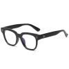 NOVESIXTDAT Classic Reading Glasses Stylish Anti Glare Computer Readers Blue Light Blocking Flat Light Mirror Presbyopic Glasses (Color : Sand-black, Size : +300) view 1