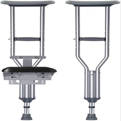 SilteD Crutches Elderly Walking Stick Folding Tripod Canes Mual Retractable Triangle Stool Crutches with LED light Present