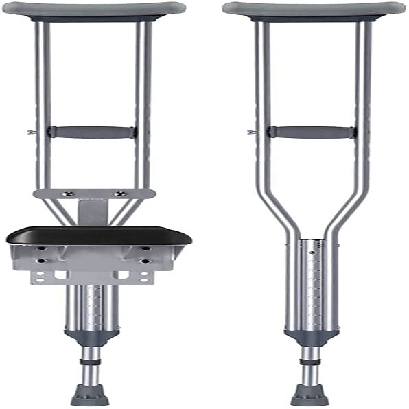 SilteD Crutches Elderly Walking Stick Folding Tripod Canes Mual Retractable Triangle Stool Crutches with LED light Present