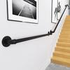 LWX handrails for Stairs Stair Handrails Wall Mounted Anti Skid Grab Bars for Indoor Outdoor Stairs Black Metal Pipe Hand Railings Wall Mount Handrail for Elderly (Size : 2.2M(2 Sections)) view 1