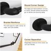 LWX handrails for Stairs Stair Handrails Wall Mounted Anti Skid Grab Bars for Indoor Outdoor Stairs Black Metal Pipe Hand Railings Wall Mount Handrail for Elderly (Size : 2.2M(2 Sections)) view 4