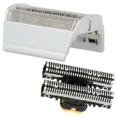 vhbw 1x cutter block, 1x dual shaving foil with frame compatible with Braun Flex Integral 5706, 5707 Razor, Shaver, Trimmer - Combo-Pack Black Silver