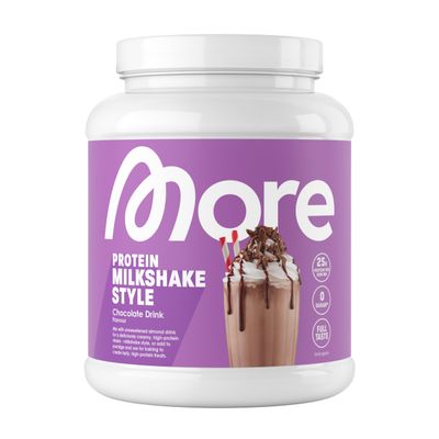 More Protein, Chocolate Drink, 600 g, 1.32 lbs, 20 Servings, Mix of whey Concentrate and Casein, Ideal for Building and maintaining Muscle, with lactase Made in Germany