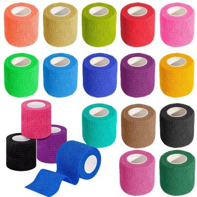 15 Rolls Self Adhesive Bandage | Pet Vet Wrap for Dogs | Cohesive Bandage for Ankle Sprains, Wrist Support | Sports Tape for Football, Badminton Racket Grip | 5cm x 4.5m(2" x 177")