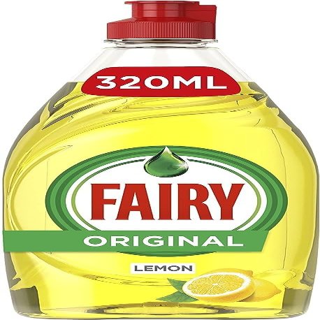 FAIRY Original Lemon Washing Up Liquid, Dishes Grease Cleaner with Irresistible Lemon Scent, 320ml