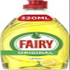 FAIRY Original Lemon Washing Up Liquid, Dishes Grease Cleaner with Irresistible Lemon Scent, 320ml view 1