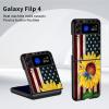 Qindaiwen Designed for Samsung Galaxy Z Flip 4 5G Hard PC Phone Case Shockproof & Drop-Resistant Fashionable Patterns for Enhanced Protection, Sunflower USA Flag view 3
