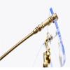 NOVESIXTDAT Anti Eyestrain Presbyopic Glasses Computer Readers Blue Light Blocking Reading Glasses Rimless Flat Light Mirror (Color : Golden, Size : +250) view 4