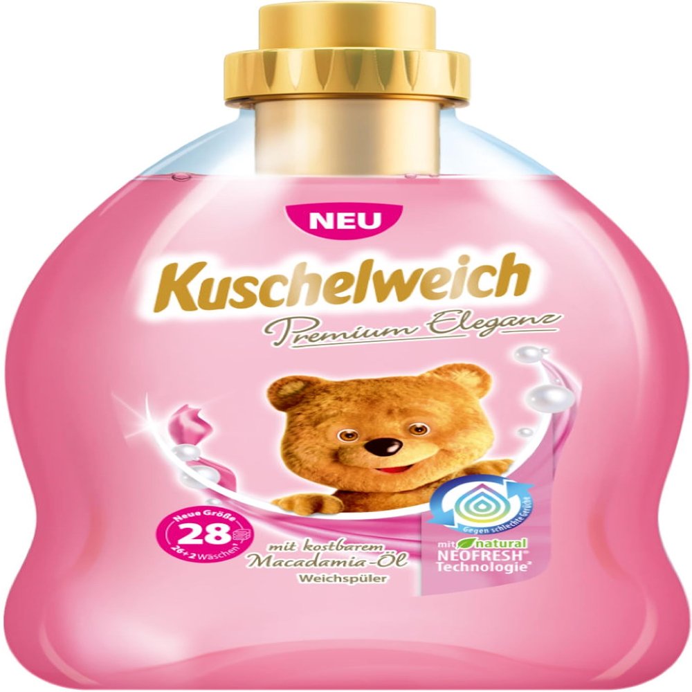 Kuschelweich Cuddly Soft Elegance Fabric Softener with Macadamia Oil - 28 Wash Loads, 750ml (25.36 oz) - Made in Germany
