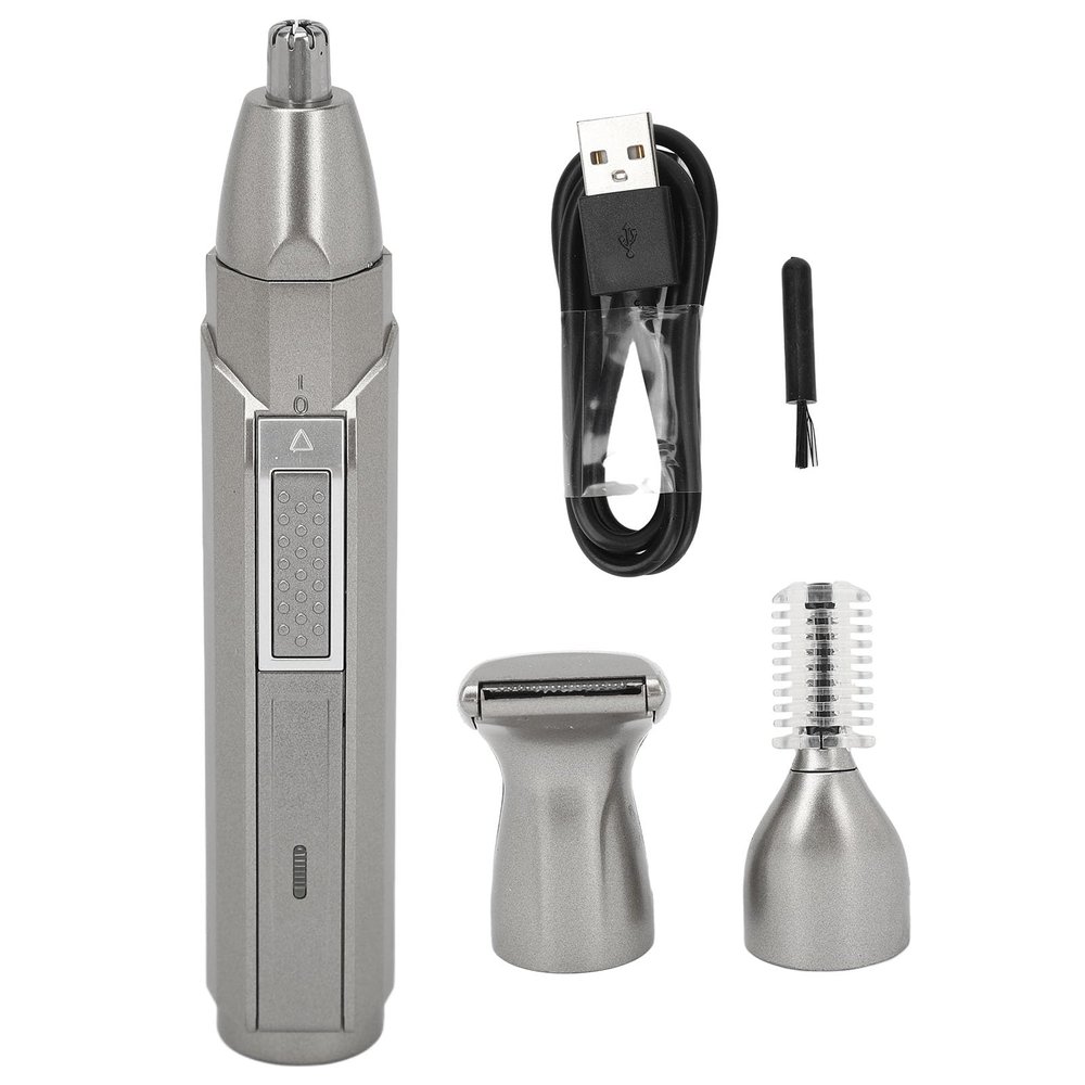 ANGGREK 3 in 1 Electric Hair Trimmer for Nose, Ear and Face, Multifunctional High Speed Portable Detachable Brush Nose Hair Clipper Set for Men