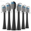 6 Pack Replacement Flossing Toothbrush Heads for Waterpik Sonic Fusion - Compatible with SF-01/SF-02/SF-03/SF-04 - Black with Caps view 1