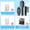 6 Pack Replacement Flossing Toothbrush Heads for Waterpik Sonic Fusion - Compatible with SF-01/SF-02/SF-03/SF-04 - Black with Caps view 4