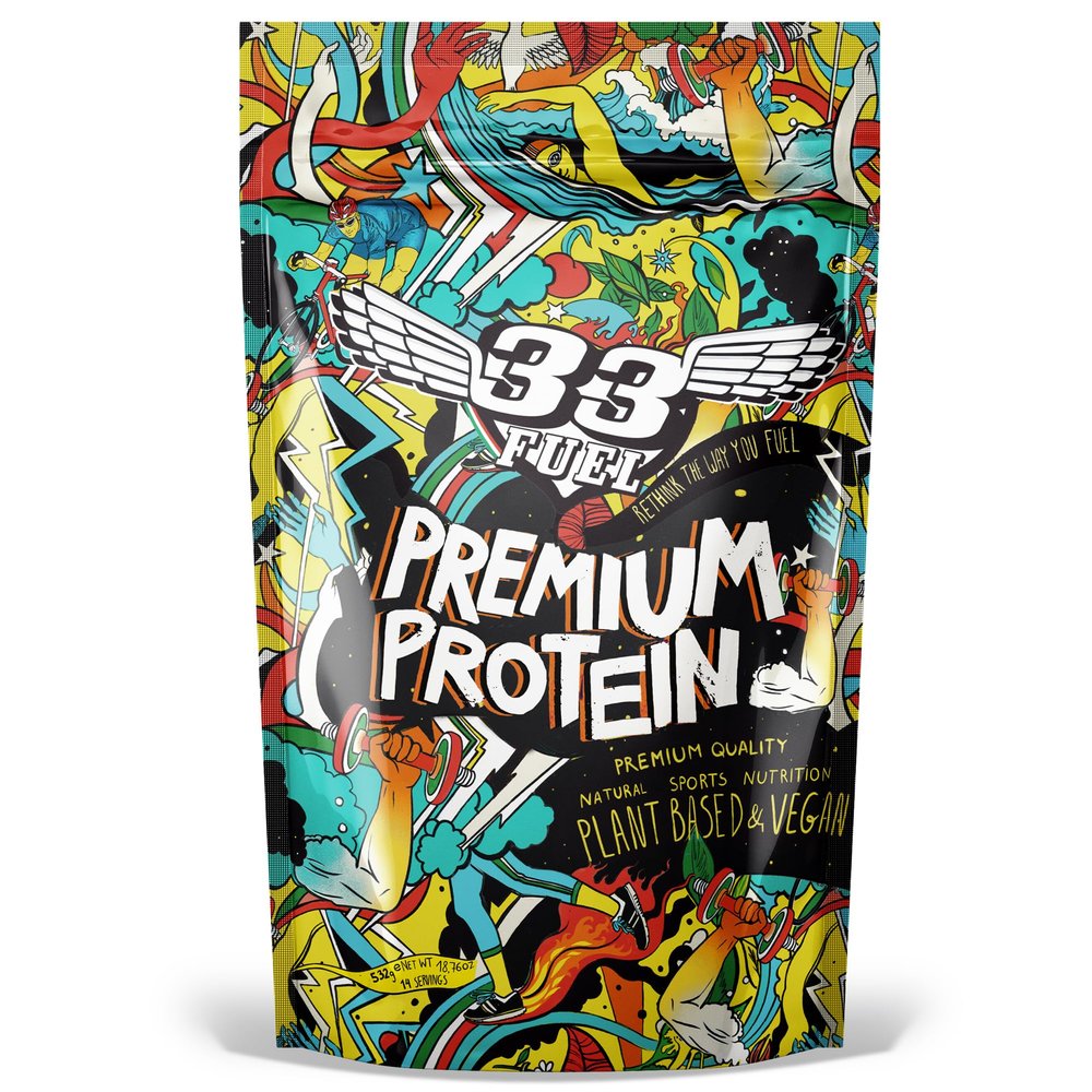 33Fuel Plant-Based Protein Powder  20g Protein for Muscle Growth, Vegan with Antioxidants for Gut Health  Chocolate Flavour  532g