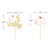 Little Pumpkin Cupcake Toppers, Thanksgiving Birthday Baby Shower Fall Theme Party Decorations Gender Reveal Supplies - Set of 24 (baby peach) view 2
