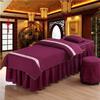 4 Piece Set Massage Table Sheet Set, Massage Bed Covers, Cotton Massage Table Linens, European Quilted Design Massage Bedspread (Deep Purple 70x190cm) view 1