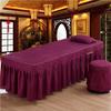 4 Piece Set Massage Table Sheet Set, Massage Bed Covers, Cotton Massage Table Linens, European Quilted Design Massage Bedspread (Deep Purple 70x190cm) view 2