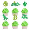 Cyodoos 24PCS Dinosaur Cupcake Toppers 1 Rex Dinosaur Cupcake Picks Happy Birthday Roar One Years Old Dino Theme Baby Shower Birthday Party Cake Decorations Supplies Green 1 view 1