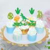 Cyodoos 24PCS Dinosaur Cupcake Toppers 1 Rex Dinosaur Cupcake Picks Happy Birthday Roar One Years Old Dino Theme Baby Shower Birthday Party Cake Decorations Supplies Green 1 view 2