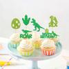 Cyodoos 24PCS Dinosaur Cupcake Toppers 1 Rex Dinosaur Cupcake Picks Happy Birthday Roar One Years Old Dino Theme Baby Shower Birthday Party Cake Decorations Supplies Green 1 view 3