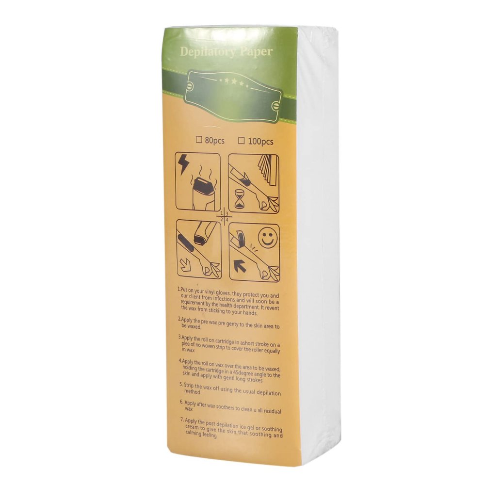 100Sheets/Bag Air Removal Paper,Nonwoven Wax Strip Paper,Leg Arm Armpit Hair Removal Depilatory Epilator Waxing Strip Paper