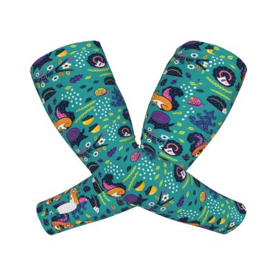 Ahdyr Cute Squirrel Arm Sleeve Anti-Uv Gardening Farm Ice Silk Sleeves Tattoo Non-Slip Arm Cuff For Men And Women