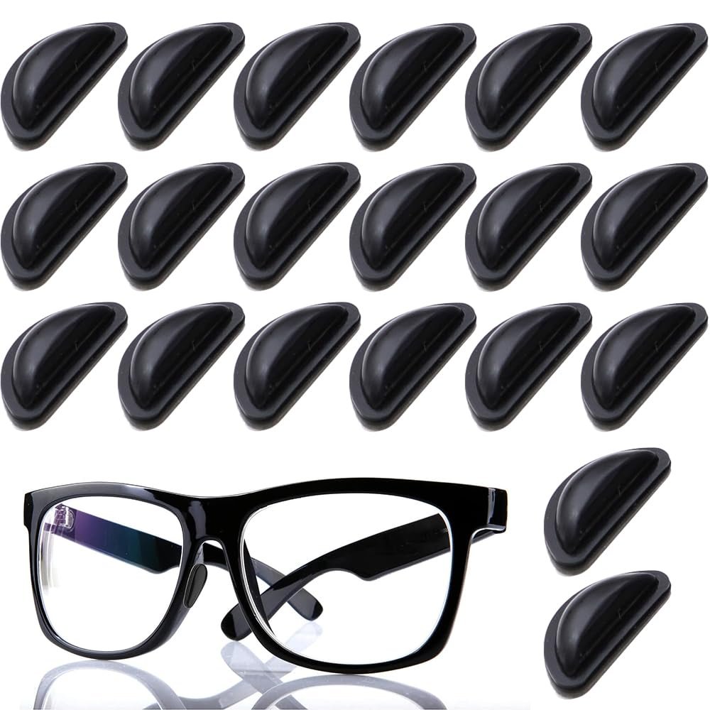 10 Pairs Soft Eyeglass Nose Pads Durable Silicone Glasses Nose Pads Anti Slip Soft Nosepads Adhesive Soft Silicone Anti-Slip Eyewear Nose Pads for Eyeglasses Glasses Sunglasses Plastic Frames