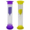 2 x Glitter Timer - 2 Minute Sand Toothbrush Timers (Purple & Yellow) view 1