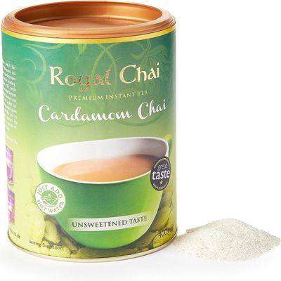 Royal Chai | Cardamom Chai Unsweetened Taste Tub | 6 x 400g Tubs | Premium Instant Chai | 6 Pack Case