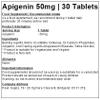 Apigenin 50mg - 30 Tablets - Vegan - Pre-Bed - Non-GM view 2