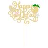 Gyufise 1Pcs Lemon Happy Birthday Cake Topper Assembled Glitter Fruit Theme Lemonade Party Cake Pick Decorations for Lemon Theme Baby Shower Kids Boys Girls Birthday Party Supplies view 3