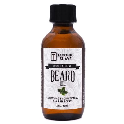 Taconic Shave Premium All Natural Beard Oil - Conditions, Softens And Adds Sheen - Made In The USA - 2 Ounce Bottle (Bay Rum)