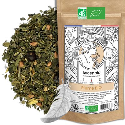 Ascenbio - Infusion  Organic Feather  180 g Loose  Prepared and packaged in France  Biodegradable Packaging