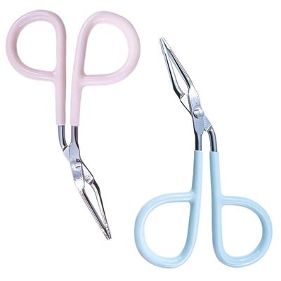 2 PCS Eyebrow Tweezers Scissor Stainless Steel Eyebrow Tweezers with Scissor Handle Professional Hair Plucker Pliers Salon Tweezers Beauty Tool for Eyebrow Hair Beard Removal