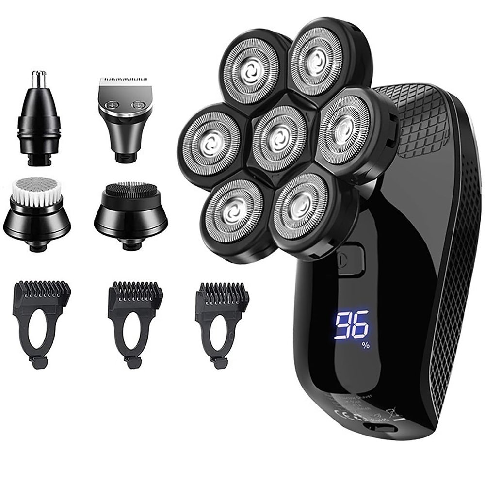 Electric Razor for Men's, 5 In 1 Electric Shaver 7D Floating Cutter Head Rechargeable Shaver Kit For Men IPX6 Waterproof Beard Trimmer Head Shavers