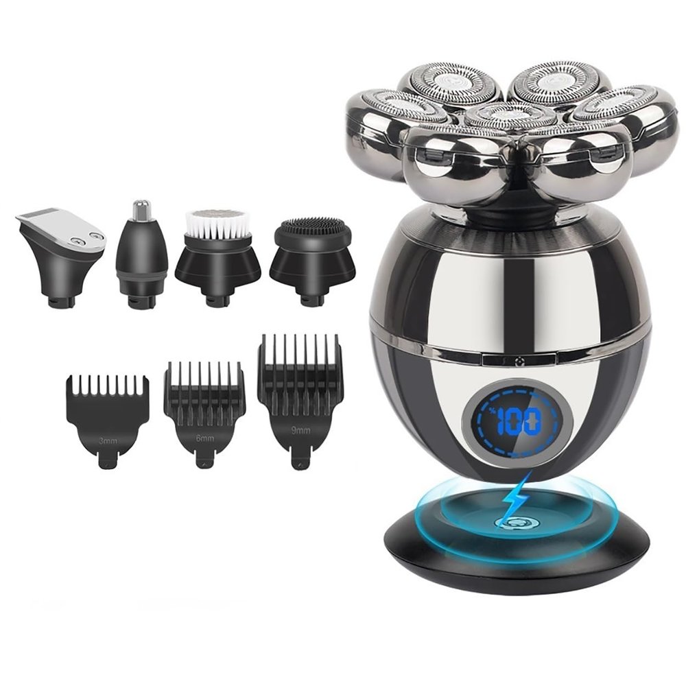 Electric Razor for Men's, 5 In 1 Shaver For Men Electric Shaver Bald Head Shaver Hair Clipper For Bald Man Beard Trimmer Shaving Machine Bald Head Razor