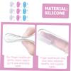 LALAFINA 9pcs Silicone Finger Toothbrush for Boy Girl Oral Cleaning Brush Storage Boxes view 2