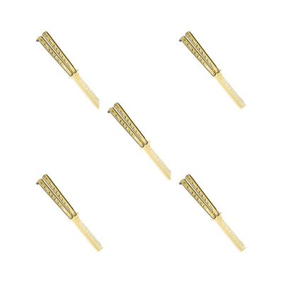 5 set of Butterfly Combs Hair Trimmer Barber Tool Beard Metal for Beginner Training Gold, 22 cm