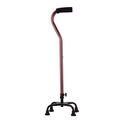 SilteD Walking Stick Four Feet Elderly Non Slip Cane Adjustable Height Adjustable Aluminum Alloy Crutch Walker,Straighthandle,Curvedhandle Practical Present